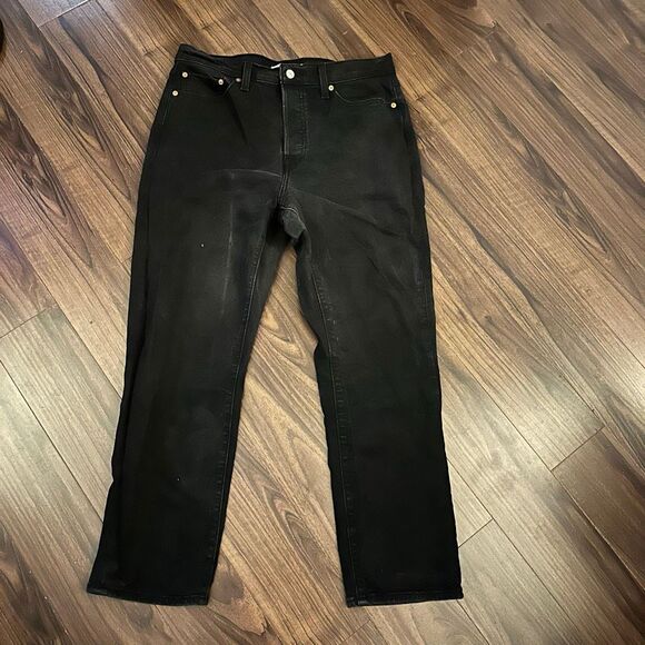 Levi’s Wedgie straight jeans 32 black buttonfly - Picture 1 of 11
